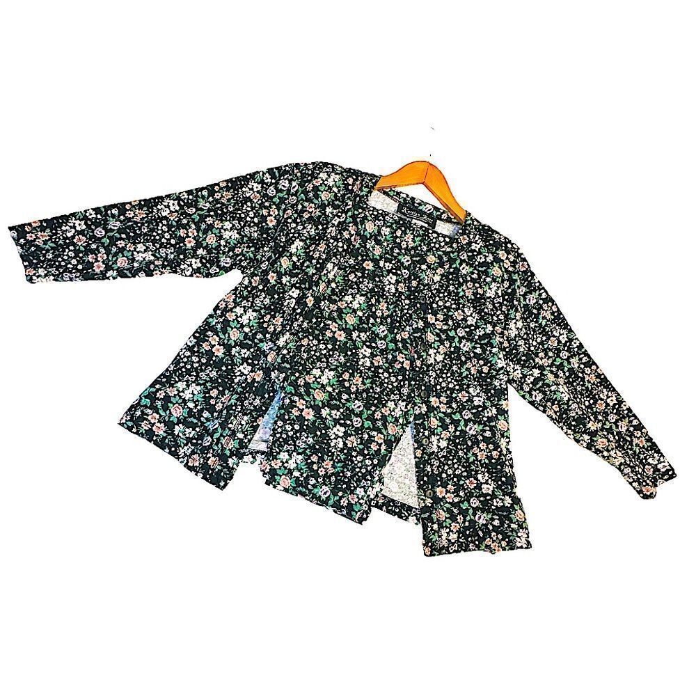 Vintage Katelyn Rose Dark Floral Casual Pant Suit